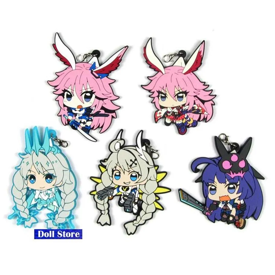 Keychains HOUKAI IMPACT 3 Original Japanese Anime Figure Rubber Silicone Sweet Smell Mobile Phone Charms key Chain strap D238222K