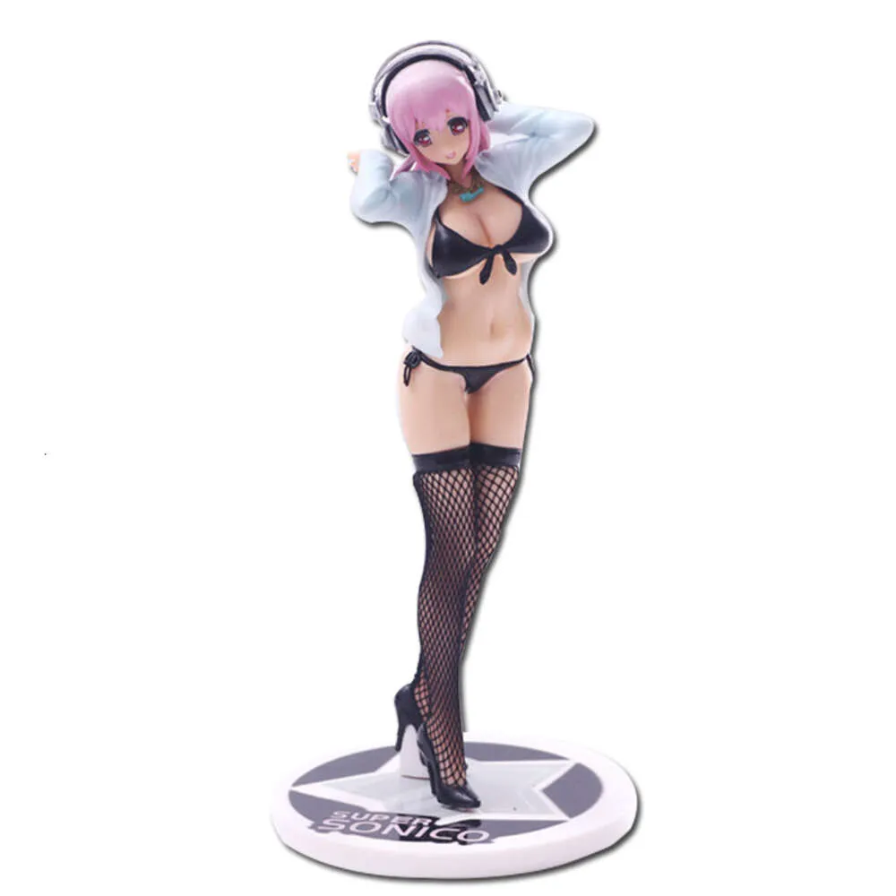 Mascot Costumes 23 cm anime seksowna figura Supersonico zabawka czarna wokalista stojak stały dekoracja lalki