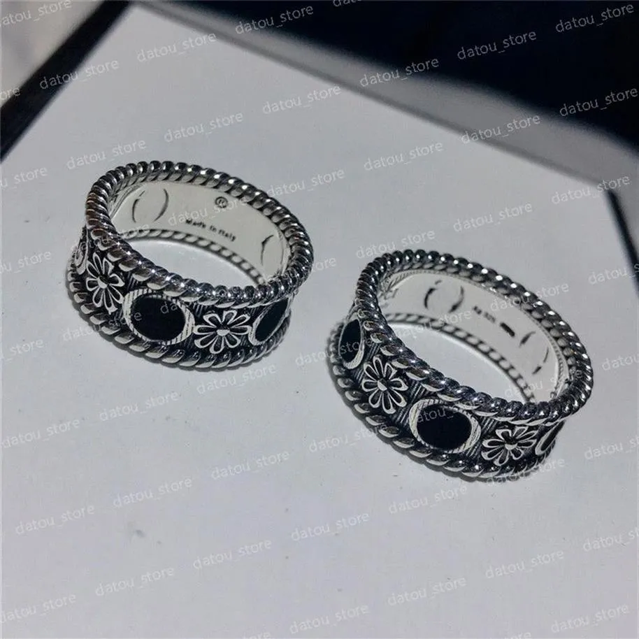 925 Sterling Silver Mens Luxurys Designers Jewelry Designer Ring Engagements For Women Couple Love Ring Men G Skull Hip Hop Stree233p