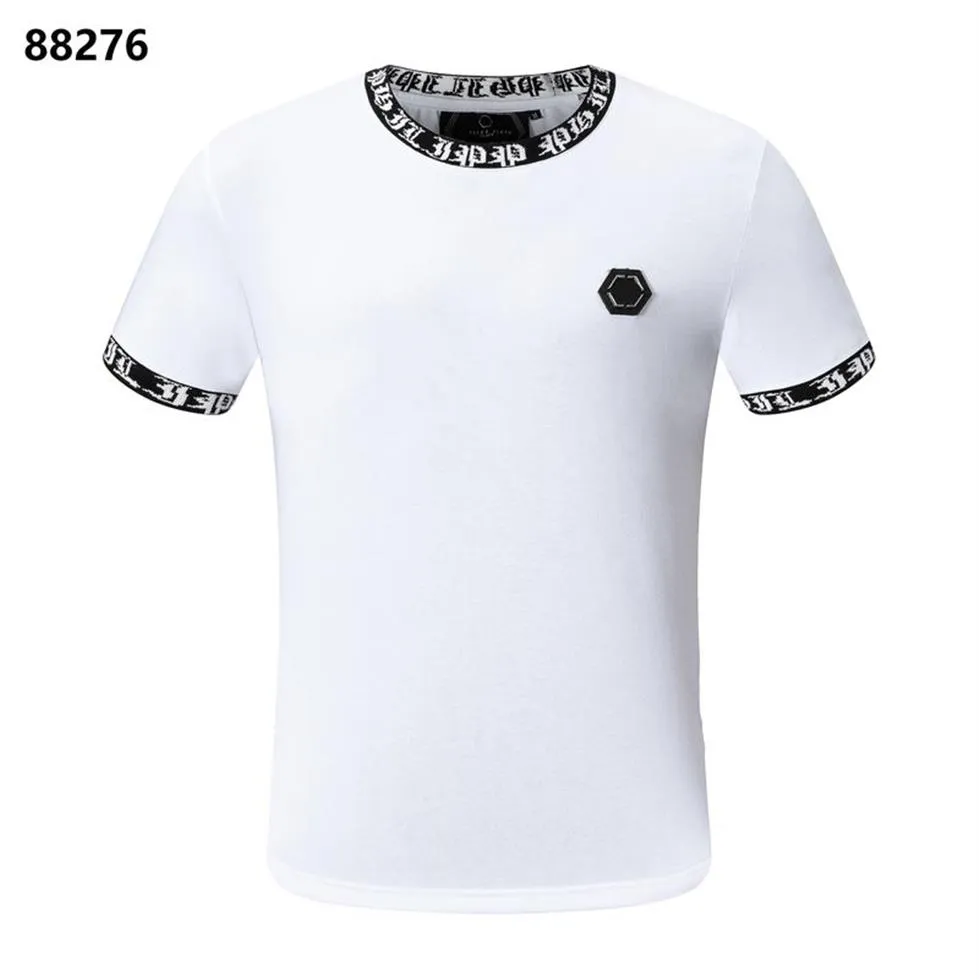 PP Fashion Men's Designer Slim Tee Fit Casual Strass Col Rond Crânes Imprimer Tops Streetwear Col Polos M-xxxL P1022190F