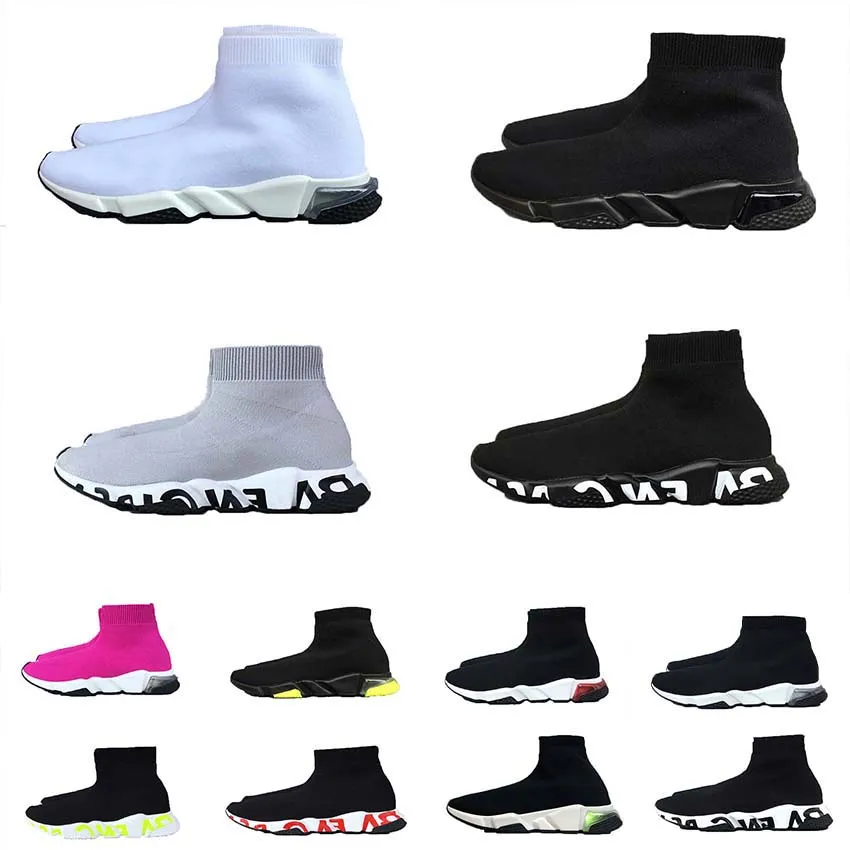 Designer socks shoes luxury youthful solid color black stitching platform height increasing women men lightweight fitness sneakers pure knitted cotton35-44