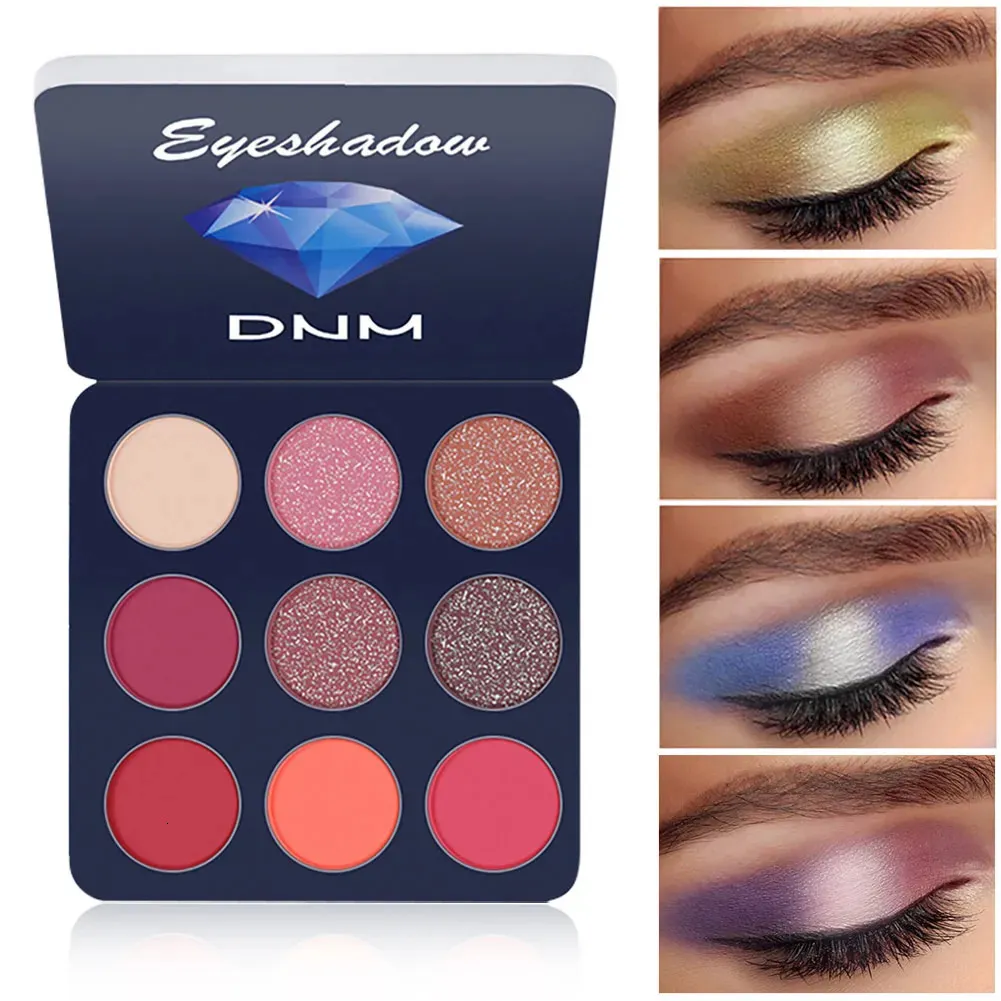 Ombre à paupières 9 couleurs Gliltter fard à paupières Palette mat Palette miroitant brillant nu maquillage Kit cosmétique femmes 231012