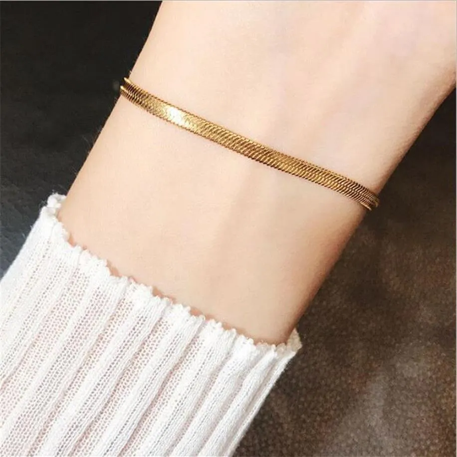 2021 Eenvoudige Mode Bruiloft Armbanden Ins Top Verkoop Sieraden 18K Gold Fill Hoge Kwaliteit Populaire Vrouwen Snake Bangle Armband gift267Y