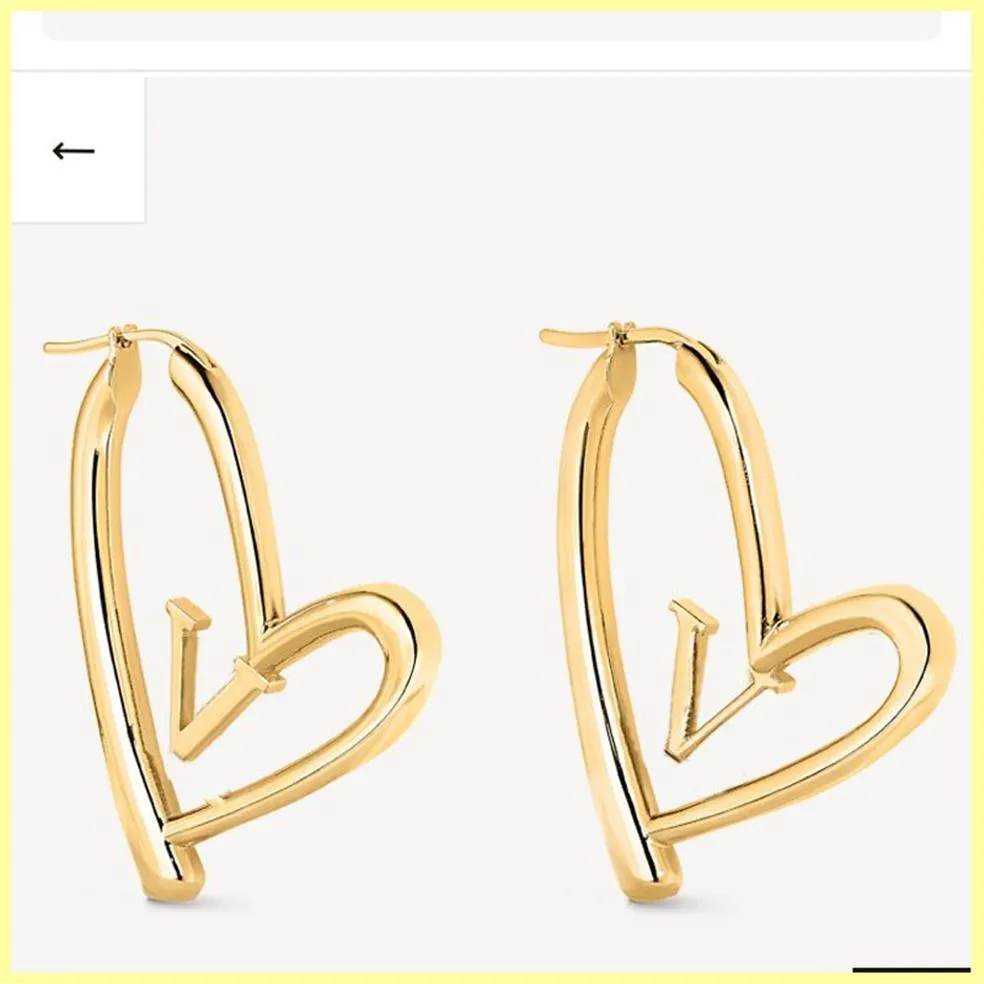 Big Size Women Hoop örhängen Fashion Letter Love Gold Stud Earrings Lady Luxury Designer Heart Earring Brands Smycken Hela 21263N