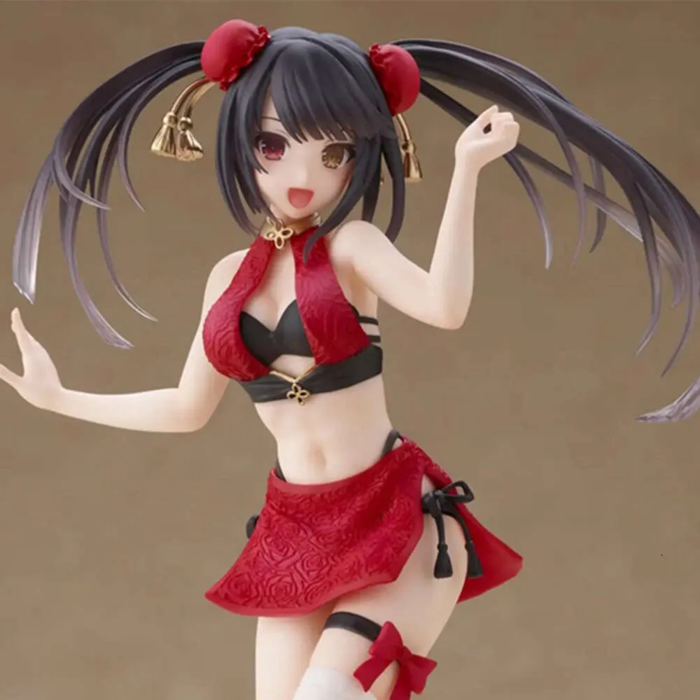 Costumes de mascotte Véritable 23 cm Figure d'anime Tokisaki Kurumi Date japonaise A Live Sexy Jupe Costume Modèle Poupées Jouet Cadeau Collectionner Ornements en boîte PVC