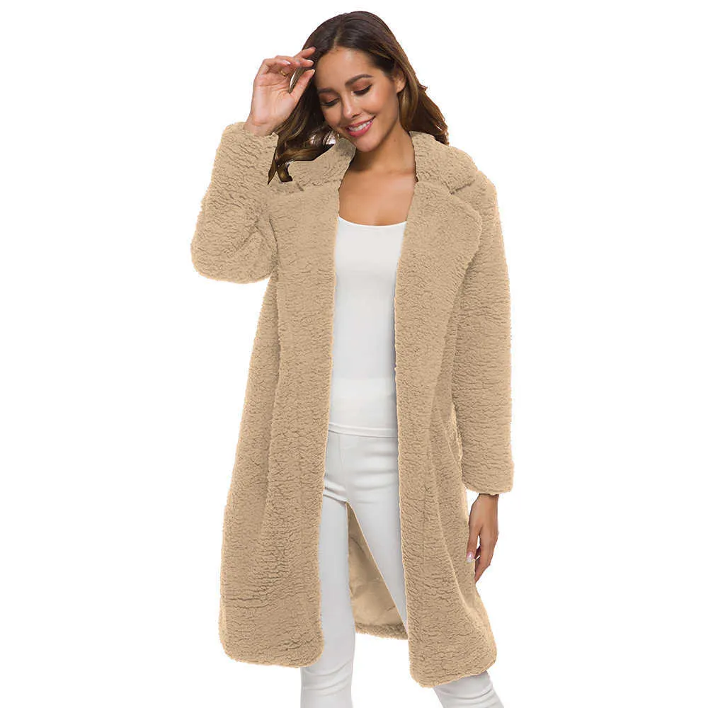 Fausse fourrure Teddy manteau femmes vestes d'hiver pour chaud doux laine d'agneau fourrure longue chaude doudoune en peluche pardessus vêtements d'extérieur décontractés 1XW92