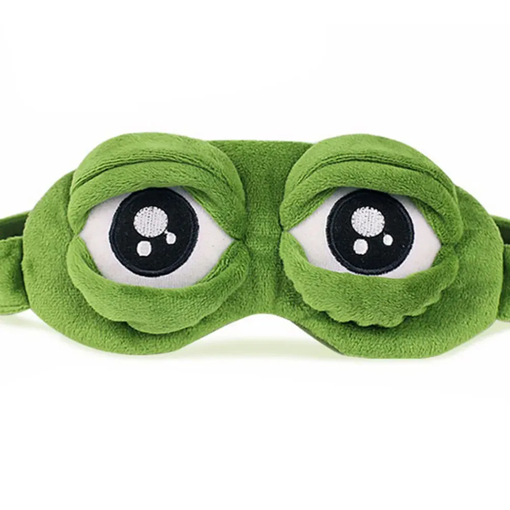 Sleep Masks 3D Sad Frog Sleep Mask Natural Sleeping Eyeshade Cover Shade Eye Patch Women Men Soft Portable Blindfold Travel Eyepatch 231012