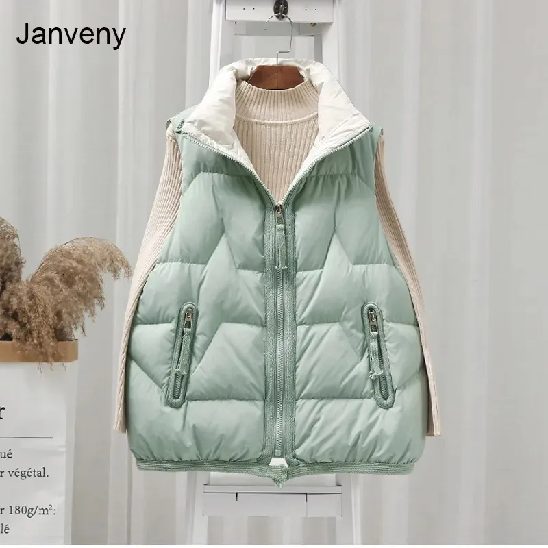 Jaquetas femininas inverno sem mangas jaqueta feminina colete 2023 pato puffer colete ultra leve winderproof outwear mulheres gilet 231012