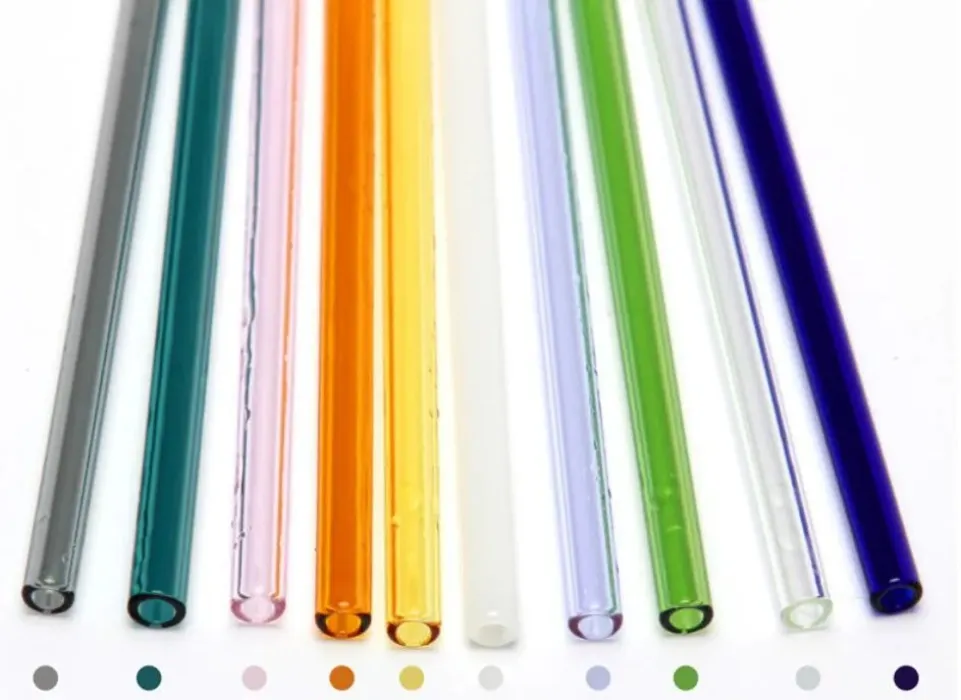 Wholesale Colored Borosilicate Cocktail Glass Straws Length 20cm Strait 8mm Drinking Straw For Party Free ship