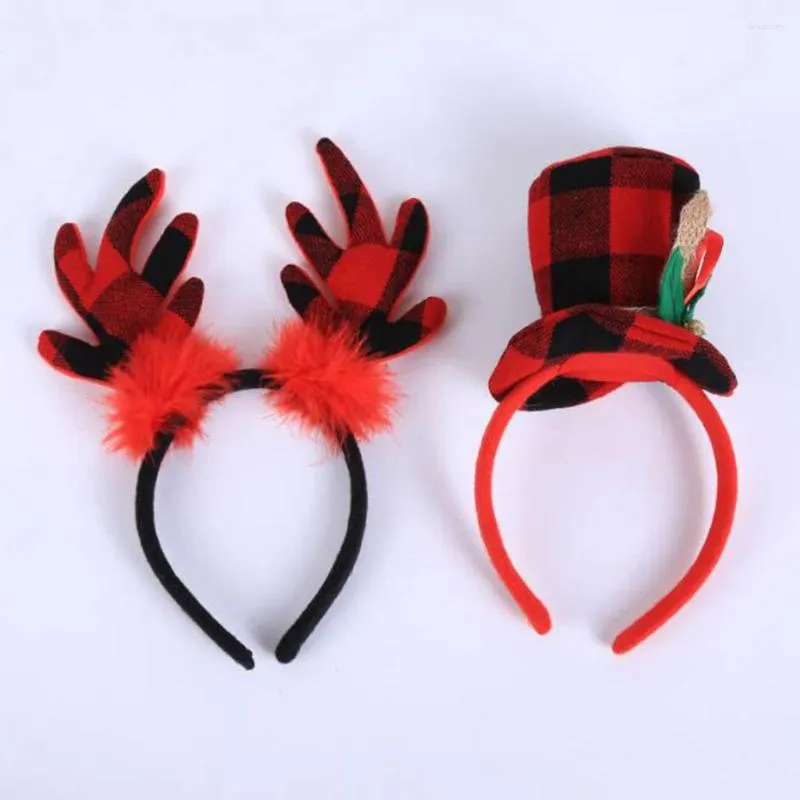 Bandanas 2st Christmas Red Antlers hårband Simple Hat Hoops huvudbonad party gynnar leveranser