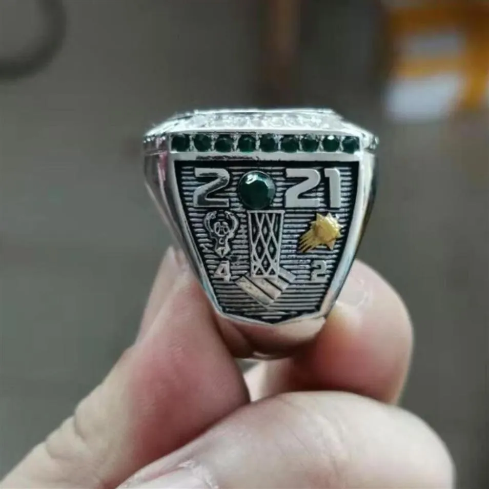 ction 2021 s The Bucks Wolrd Champions Team Basketball Championship Ring Sport souvenir Fan Promotion Gift wholesal226r