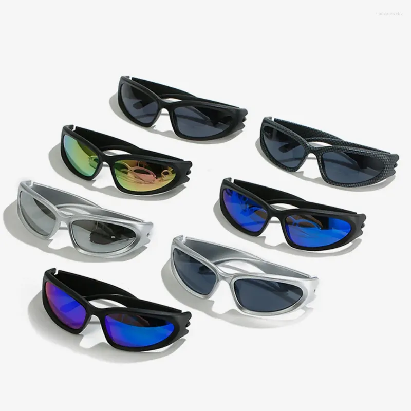 Sunglasses Y2K Sports Punk Women Brand Design Square Goggle Men Luxury Sun Glasses UV400 Colorful Mirror Fashion Eyewear