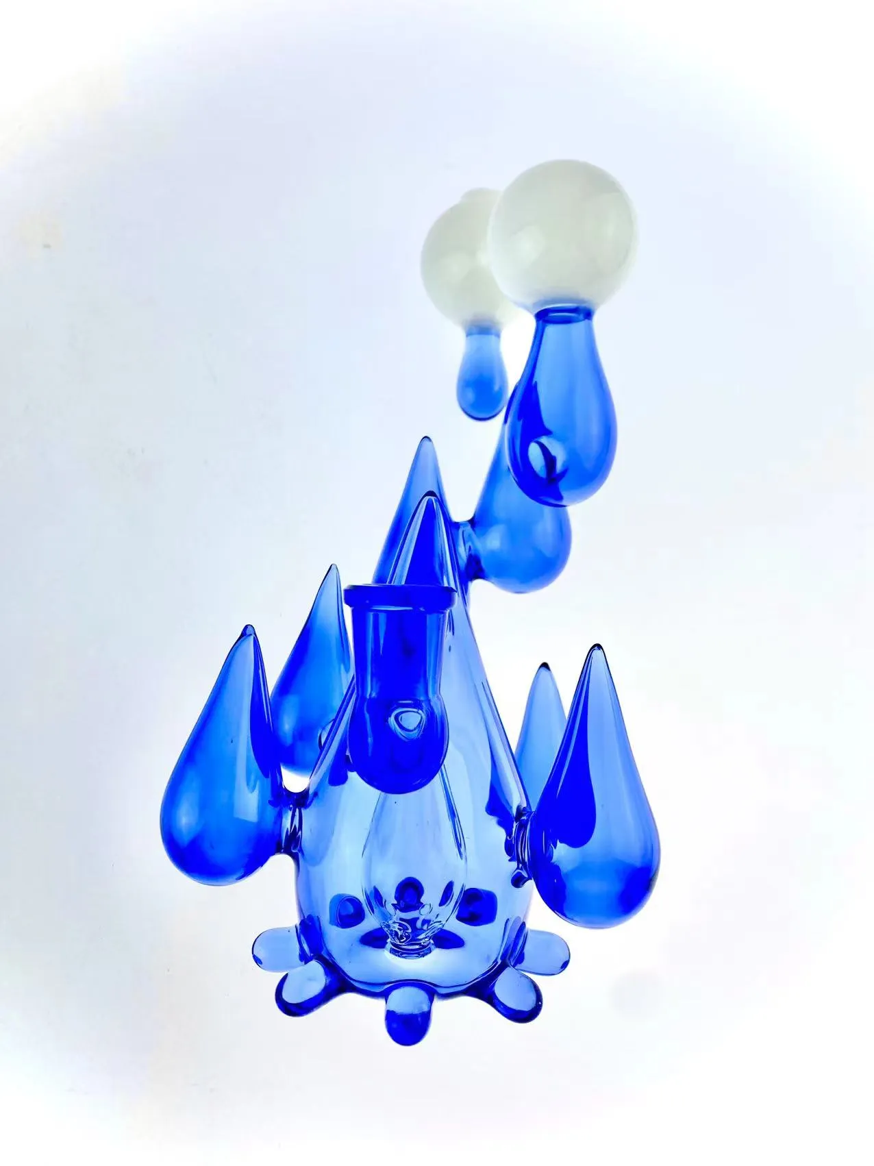Plate-forme de type goutte de pluie, belle conception, couleur porcelaine bleu cobalt et blanc, joint de 14mm