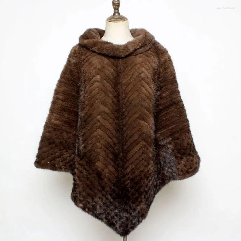 Schals Winter Frauen Echte Schals Cape Luxus Gestrickte Natürliche Echte Poncho Oberbekleidung Mode Lässig Lange