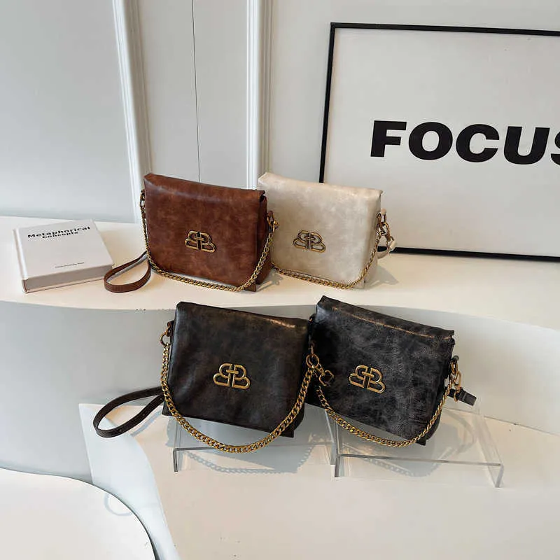 2023 New Tofu Block Small Square Bag Soft Leather Chain Underarm High Quality Solid Color One Shoulder Crossbody