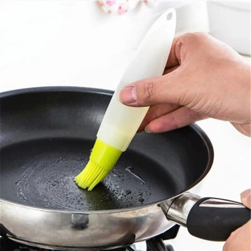 Werkzeuge 4 Farben Silikonölflasche mit Pinsel Backen BBQ Basting Gebäck Küche Honig Barbecue Tool Gadgets