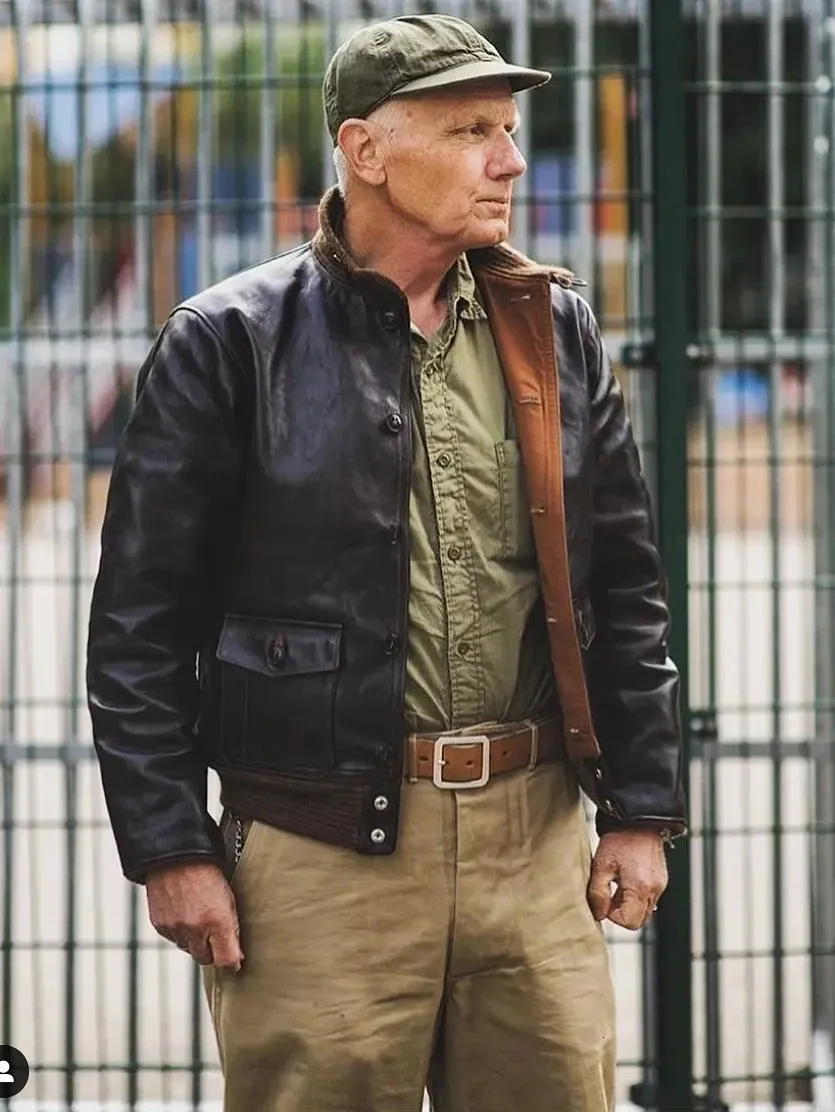 Save Big on Bulk Men's Leather Faux Mens Classic A1 Leather Jacket Genuine  Sheepskin Coat Quality Black Goatskin Clothing Fashion Bomber Cloth 231012 