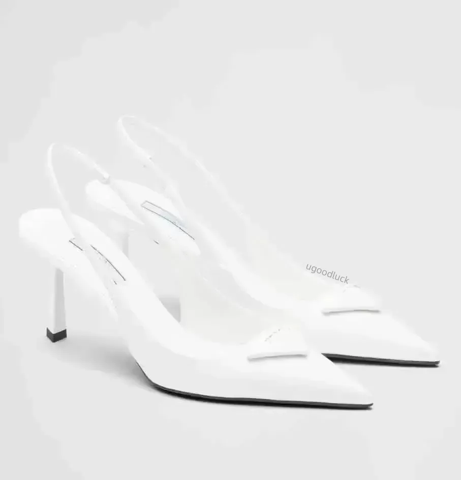 Sandales de créateurs robe élégante triangle sandales en cuir brossé chaussures pour femmes pompes chaussures de luxe femmes talons hauts fête mariage 3