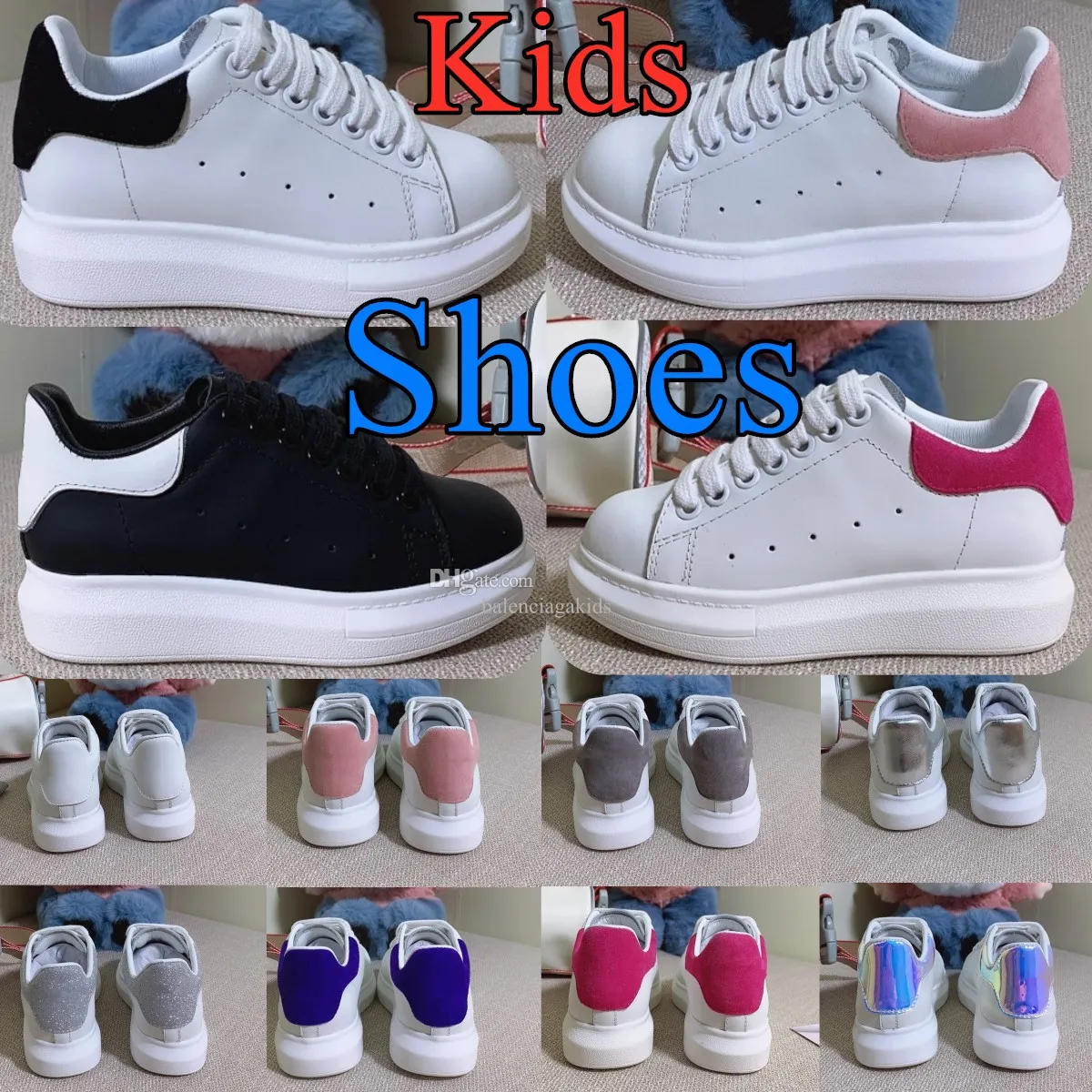 Designers Kid Shoes Oversized Sneaker Baby Casual Shoe Children White Black Leather Velvet Espadrilles Trainers Boys Girls Flats Lace Up Platform Sneakers From 29 94 DHgate