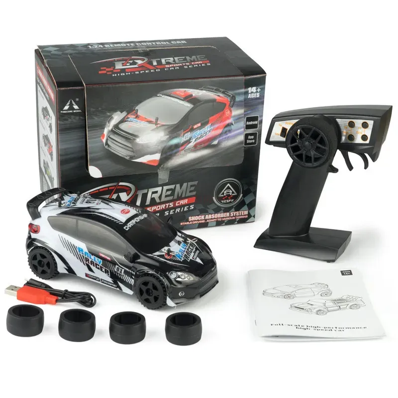 Carro elétrico RC Rc Wltoys K989 atualizado 284131 1 28 com luzes LED 4wd 30km H Chassi de metal elétrico de alta velocidade off road drift brinquedo ao ar livre 231013