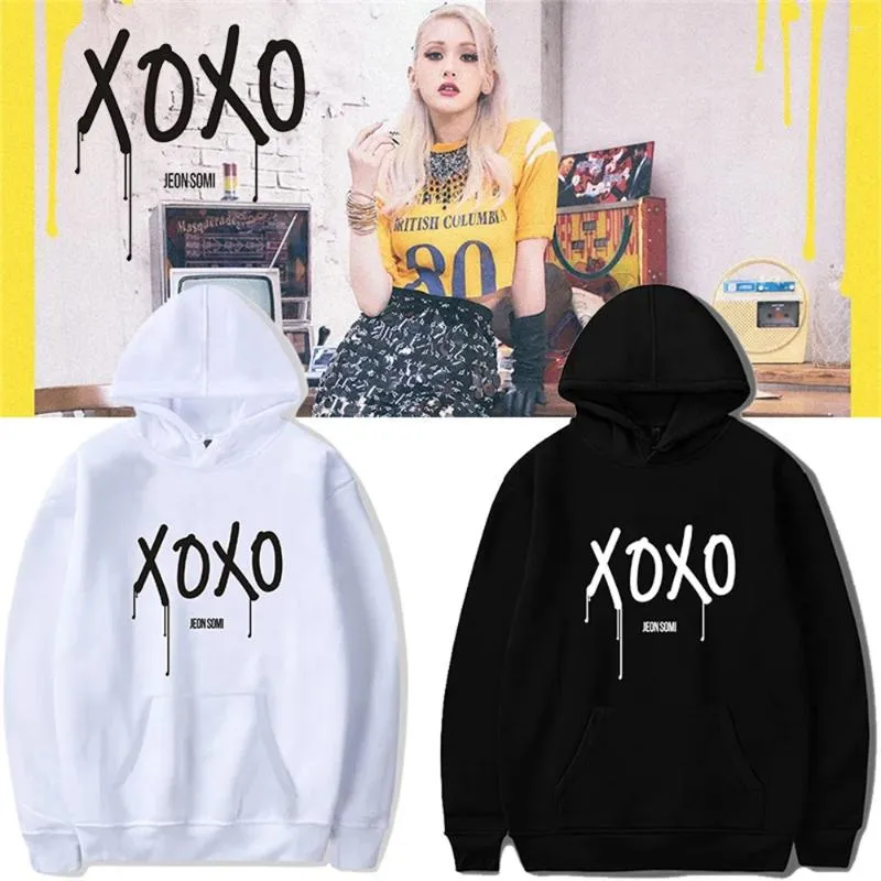 Sweats à capuche pour femmes Y2KSomi Somi XOXO sweat-shirt Kpop Hip-Hop avec velours automne hiver vêtements pour femmes