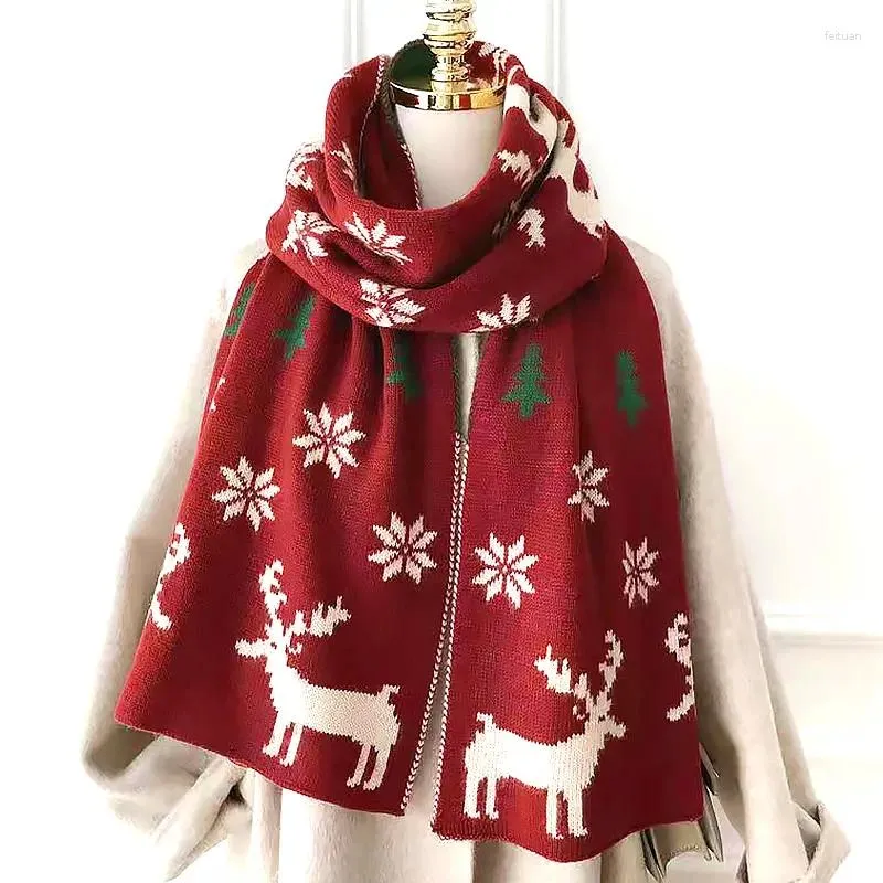 Szaliki świąteczne szalik kobiety jesienne zima naśladowanie kaszmirowe dziewczęta wiatrowoodporne ciepłe okłady szyi prezenty imprezowe