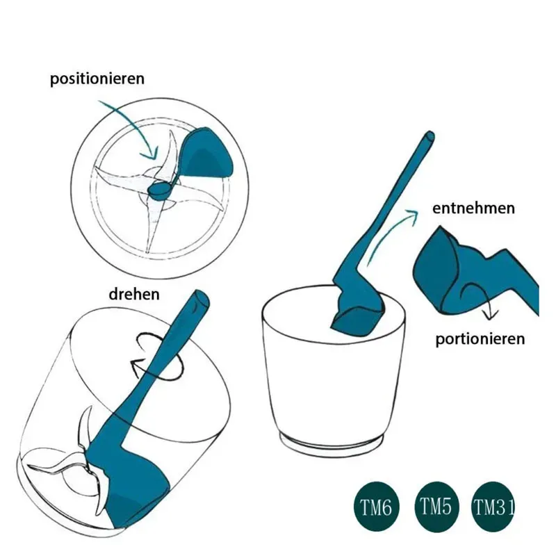 Rotating Mixer Spatula Termomix For Kitchen Rotating Scraper Removing Scooping Portioning Food Processor Thermomix TM5/TM6