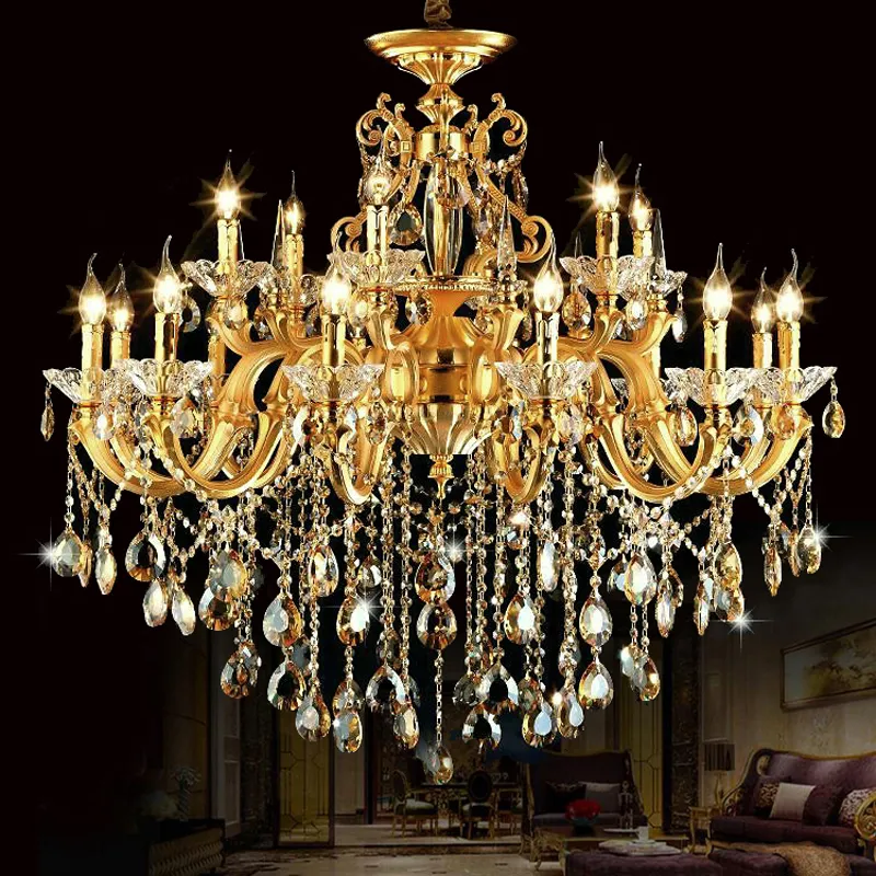 ゴールドシャンデリア照明:クリスタルモダンシャンデリア、リビング ゴールドシャンデリア照明:クリスタルモダンシャンデリア、リビング