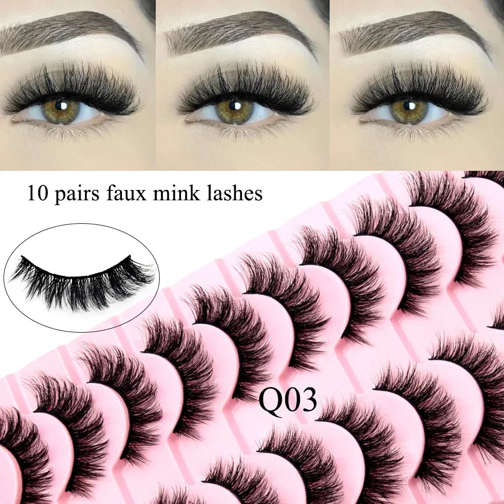 False Eyelashes Visofree 310 Pairs Faux Mink Lashes Make Up Thick Cils Natural Eyelash Extension Hand Made Fake Q03 231012