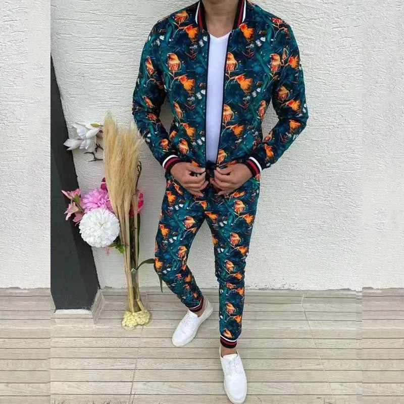 Men's Tracksuits 2023 Man Tracksuit Sets Spring Autumn Print sthipper juket sport jogger gym suit male gentlemen dasual fashion men clothing