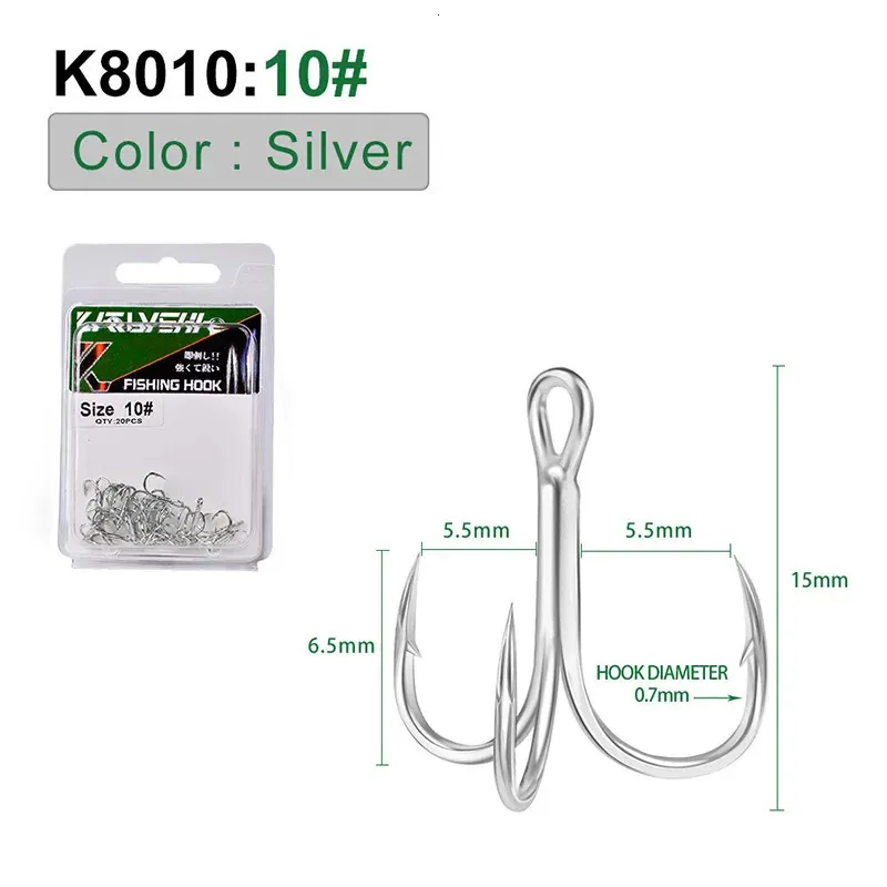 KATYUSHA Treble Tungsten Fishing Hooks High Carbon Steel, 14# 10# Sizes,  High Strength For Saltwater Fishing Tackle From Hui09, $8.64