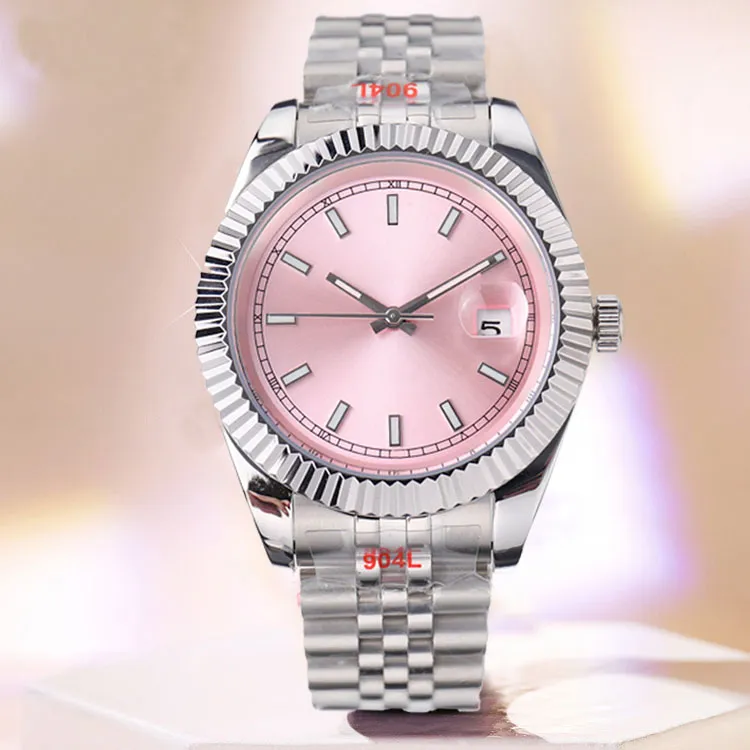 Datejust Pink Dial Diamonds Moderna klockor Automatiska damer Armbandsur Lyxig mekanisk handledsavstånd Jubileum Steel Armband Watchs Montre Luxe