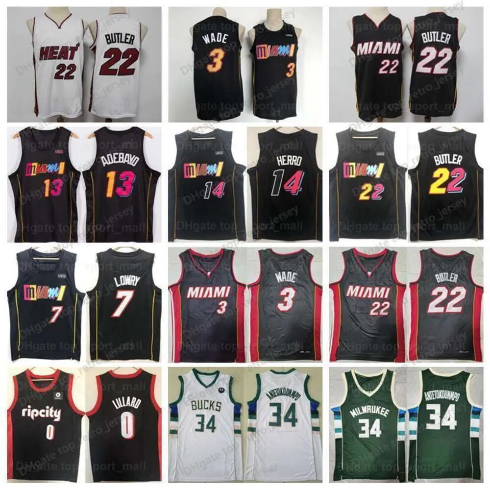 남자 75 주년 다이아몬드 농구 Damian Lillard Jersey 0 Dwyane Wade 3 Tyler Herro 14 Jimmy Butler 22 Bam Ado 13 Kyle Lowry 7 Giannis Antetokounmpo 34