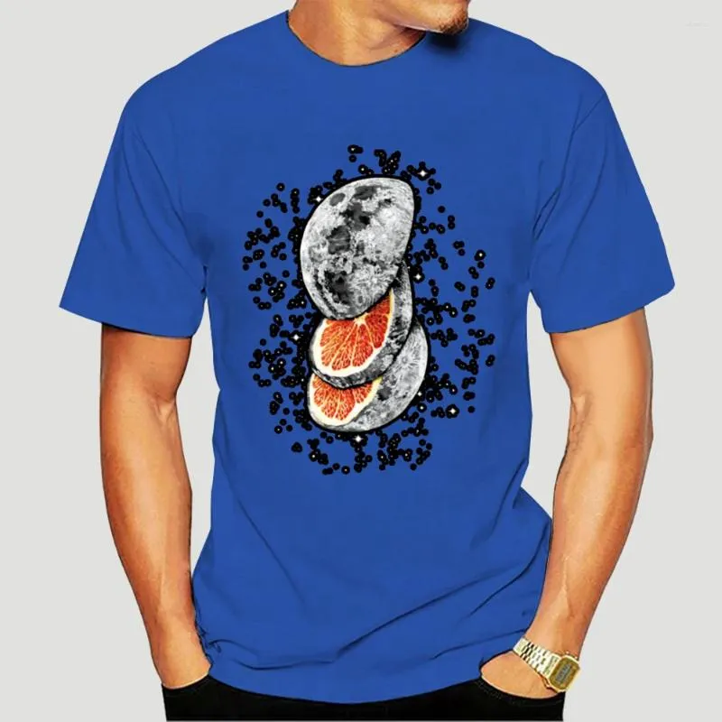 Men's T Shirts R Fruit Shirt Whimsical Men Clothing 3D Moon Printed Tops Lemon Grapefruit Tees Cotton Tshirt Black T-shirt 8691A