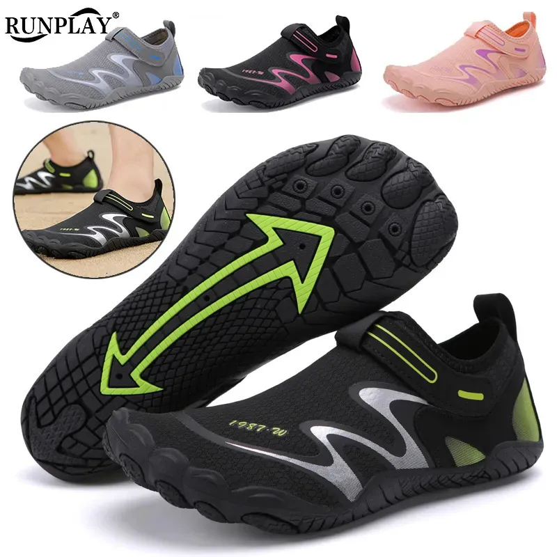 Chaussures d'eau Chaussures d'eau de natation pour hommes femmes pieds nus Aqua chaussures en amont plage plongée Surf sandales Fitness Yoga Wading randonnée baskets 231012