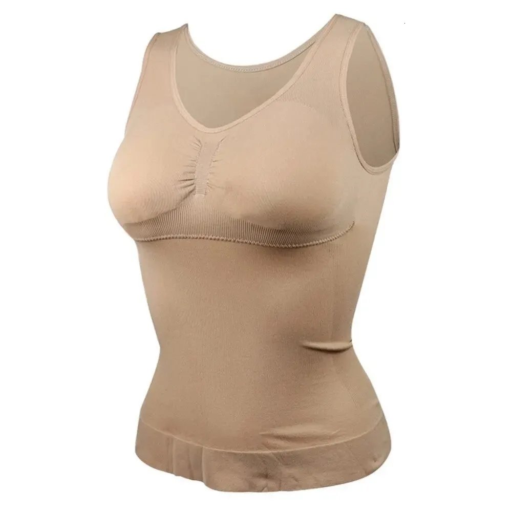 Womens Padded Tummy Control Tank Top Slimming Camisole With