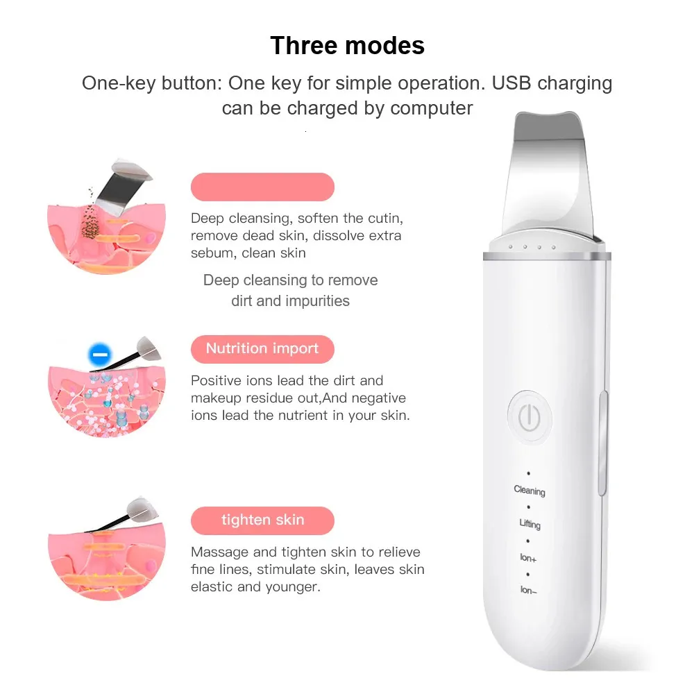 Exfoliant à Ultrasons Pour Le Visage - Spatule Nettoyante Sans Alcool, Taille Voyage, Neuf