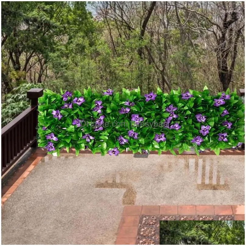 Decorative Flowers Expandable Fence Artificial Leaves Unique Look Accessory For Walls Greenery Outdoor Courtyard Balconies And Dhqos