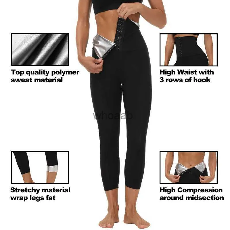 Sauna Sweat Short Pants Hot Thermo Leggings Sauna Tight Pants Compression  Hight Waist For Gym Polymer Pants Workout Fitness Exercise Body Shaper Sauna