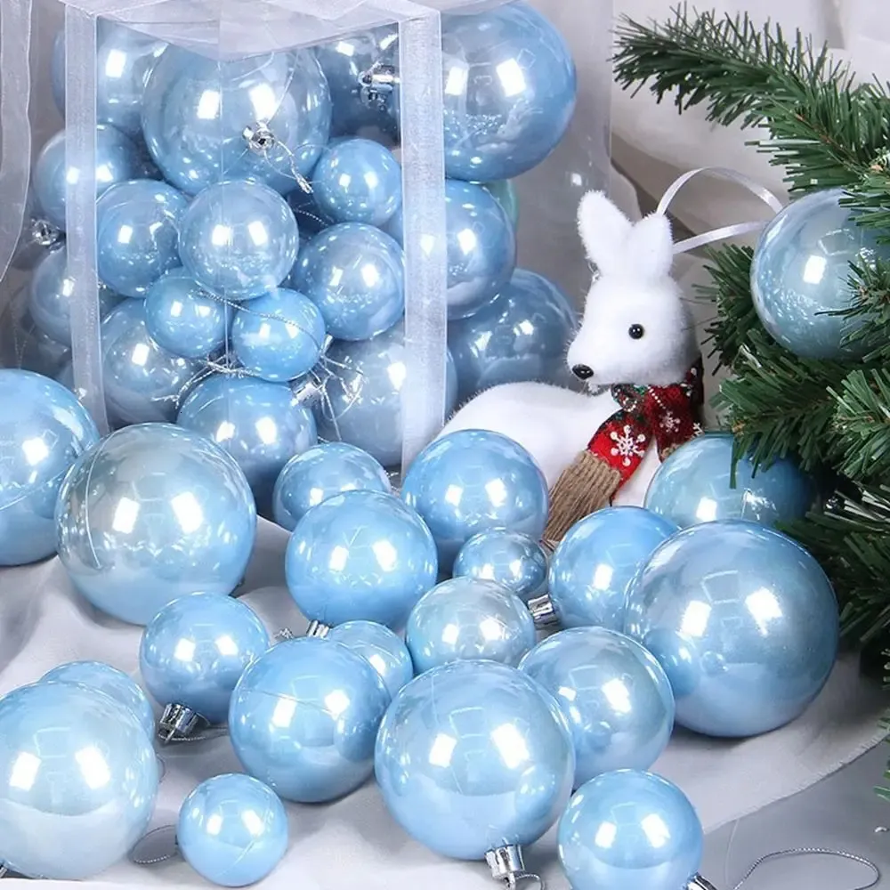 Christmas Decorations 37 Pcs/Set Candy Color Christmas Balls For Christmas Tree Pearlescent Ball Hanging Pendants DIY Wedding Home Decor 231012