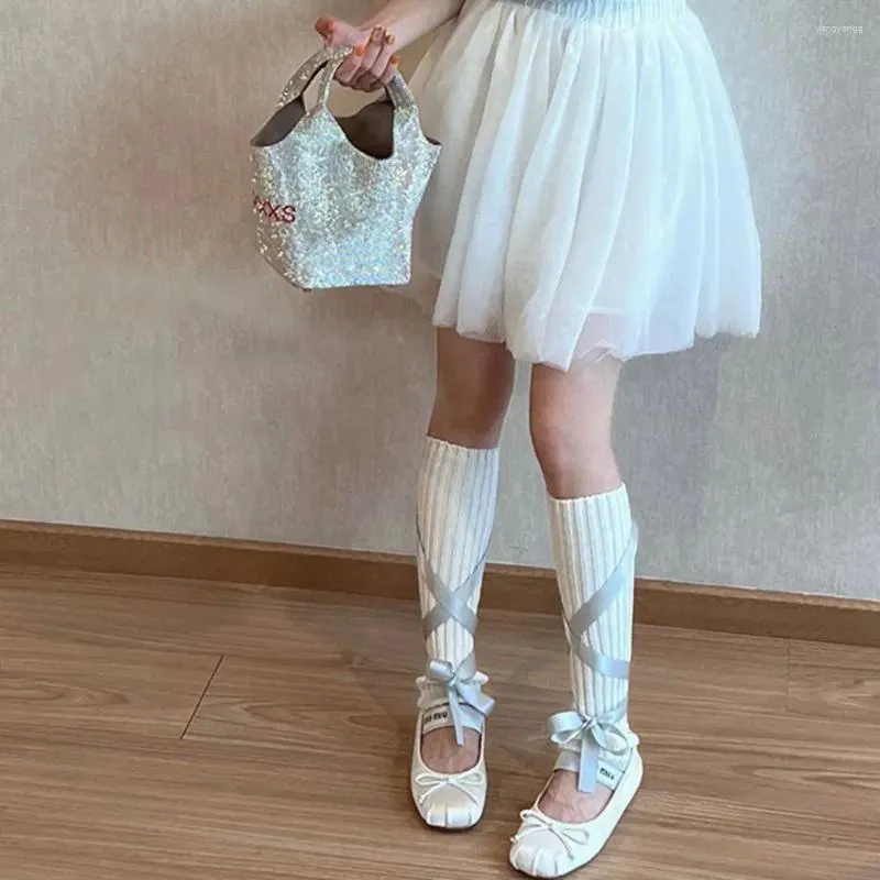 Calzini da donna Kawaii Fasciatura carina Dolce fiocco in stile coreano Y2K Copripiedi Nastro in cotone Maniche per gambe Scaldapolpacci
