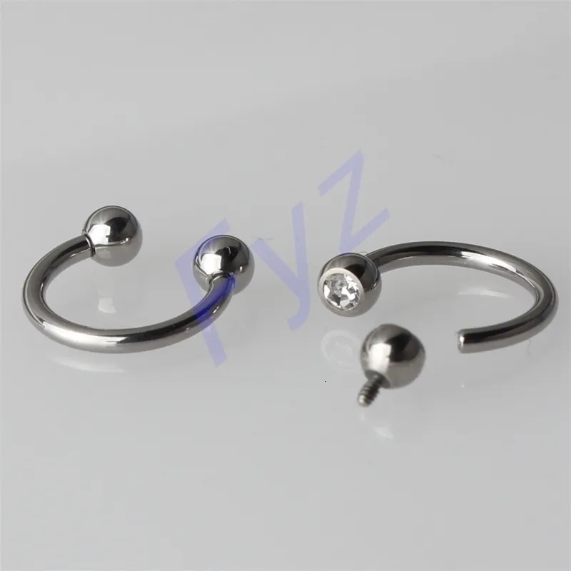 Labret lèvres Piercing bijoux 16G fil interne anneaux en fer à cheval G23 oreille Tragus sourcil anneau nez cerceau Septum mamelon 231012