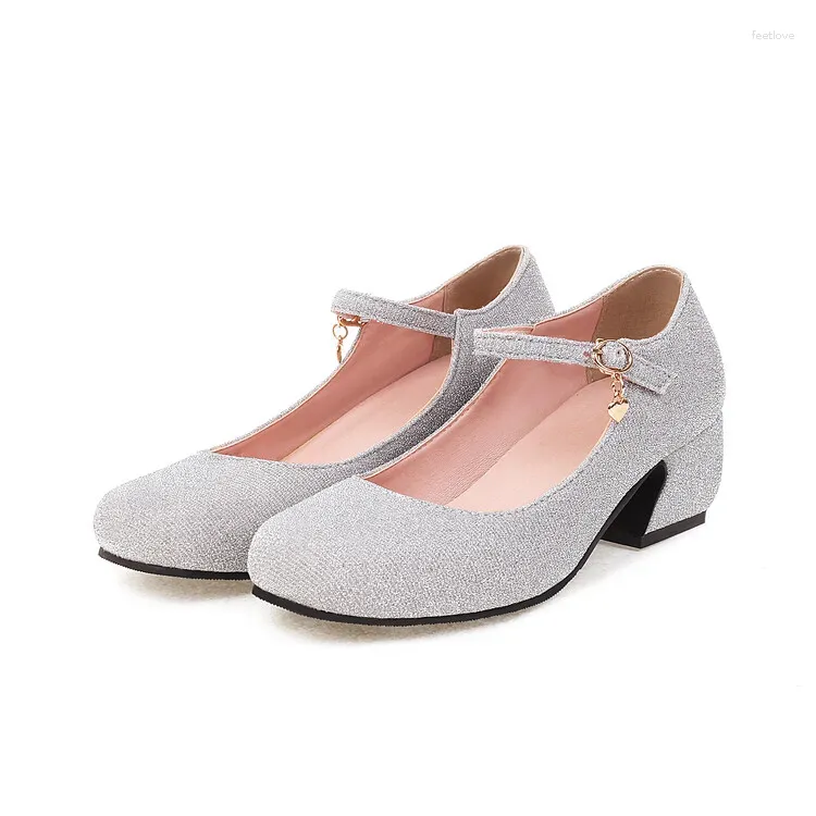 Dress Shoes Oversize Large Size Big Square Toes Thick Heel Fashion Trend Pumps Women Banquets Wedding Simple And Elegant