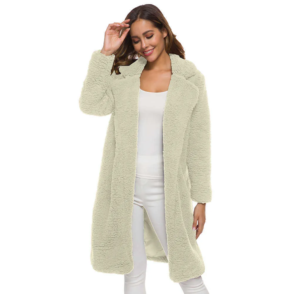 Fausse fourrure Teddy manteau femmes vestes d'hiver pour chaud doux laine d'agneau fourrure longue chaude doudoune en peluche pardessus vêtements d'extérieur décontractés 3K7BF