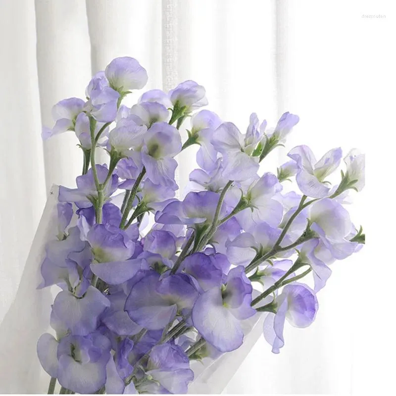 Dekoratif çiçekler yapay wisteria menekşe çiçek bezelye çiçeği ev diy düğün dekorasyon sahte çelenk bitkileri