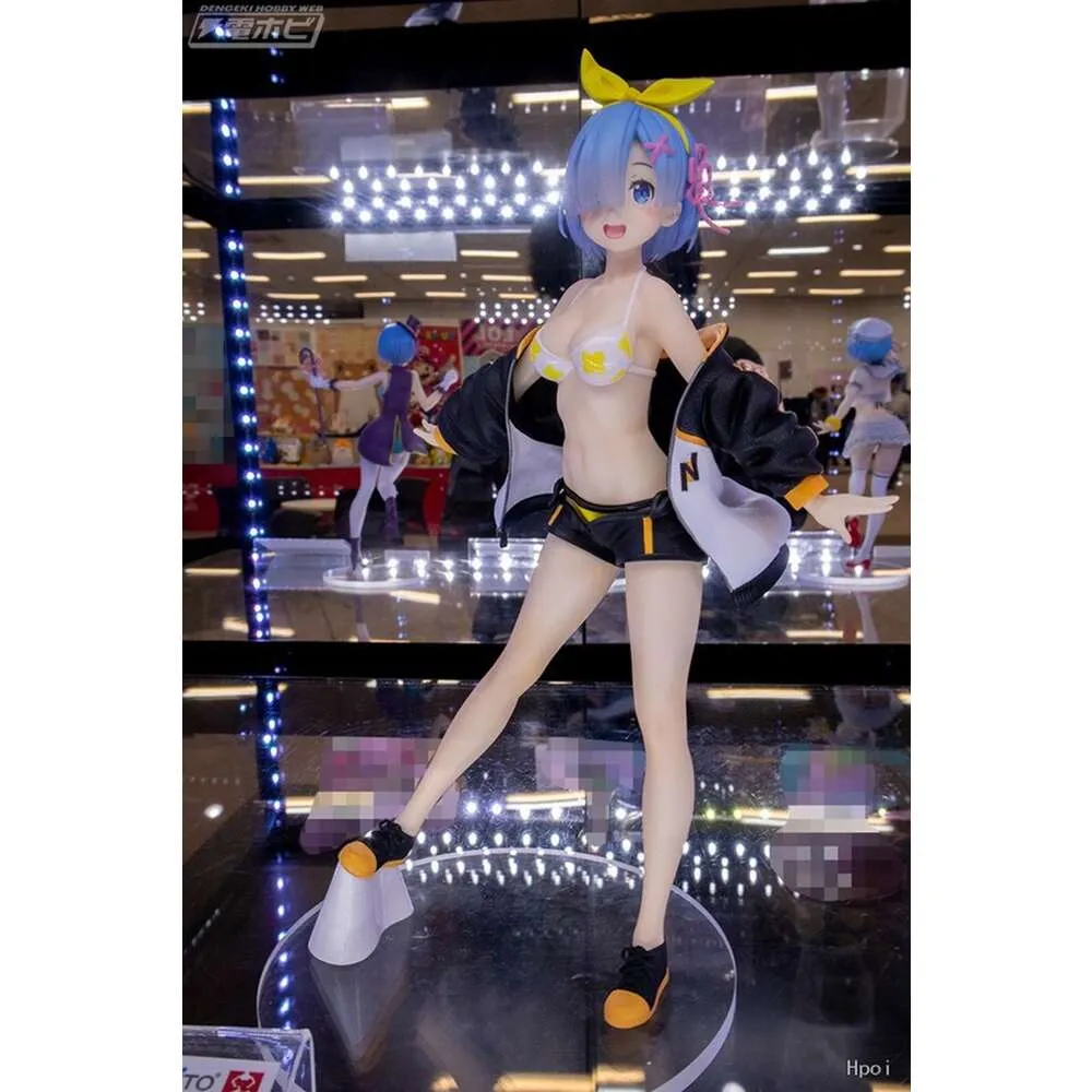 Mascot Costumes 23cm Re: Zero - Starting Life in Another World Anime Figure Rem Ram Action Figure Swimwear Sportswear Bikini Dress Up Model Toys