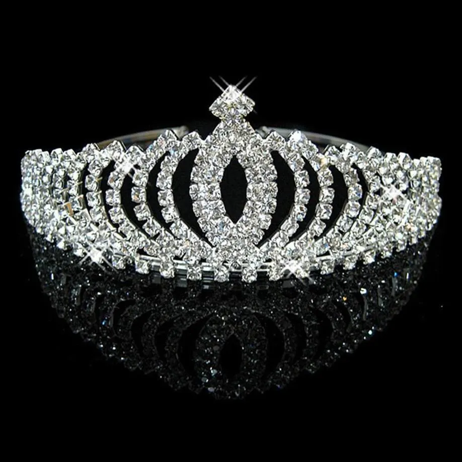 Haarspeldjes GETNOIVAS Fonkelende Strass Kroon Vrouwen Zilver Kleur Tiara Luxe Handgemaakte Hoofdband Bruid Bruiloft Jewelr2604