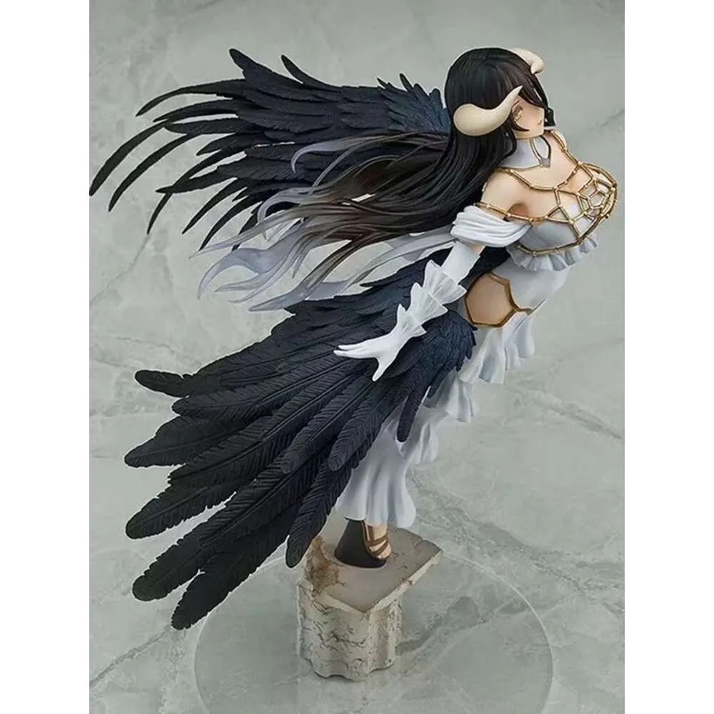 أزياء التميمة 29 سم لعبة أنيمي شخصية Overlord Albedo Pure White Devil Queen Model Doll Doll Abilit