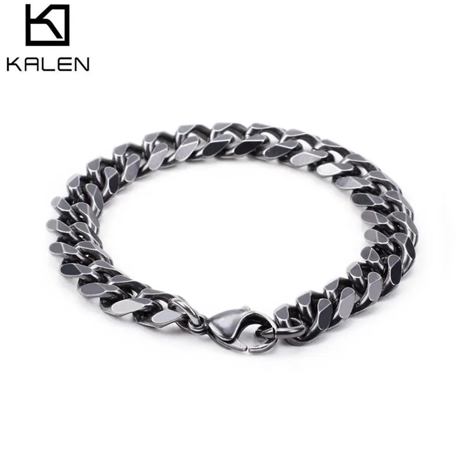 Retro 316 Stainless Steel Brushed Link Chain Bracelets For Men Biker Matte Hand Chain Wrist Wrap Bracelets Cheap Jewelry304s