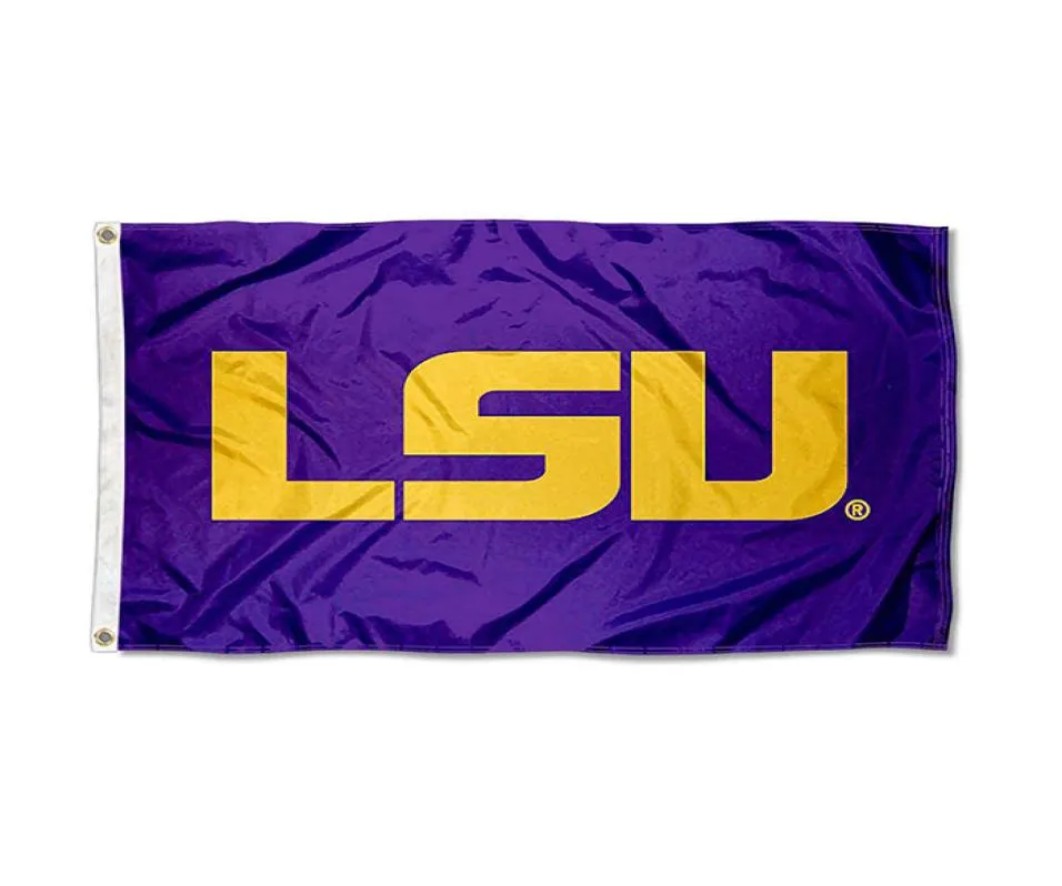 Iana State LSU Tigers Purple Flag 무료 배송 150x90cm 인쇄 폴리 에스테르 M 클럽 스포츠 M 깃발이있는 황동 그로밋 8579937